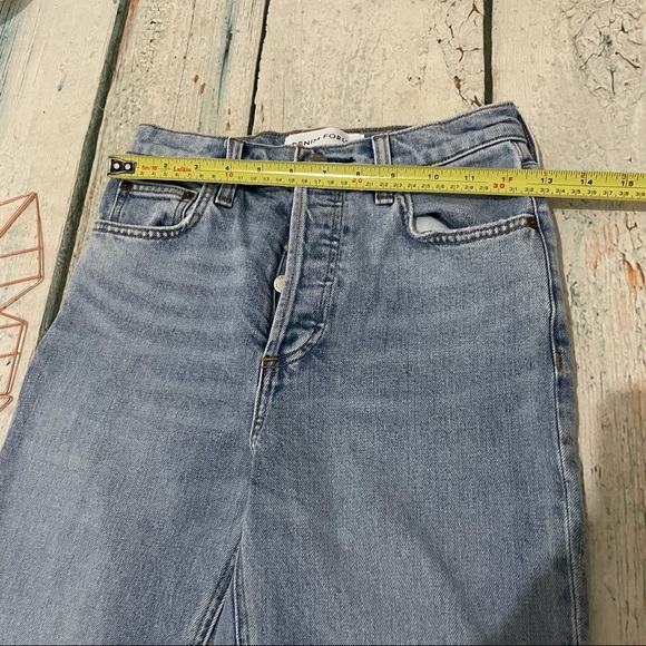 Aritzia Denim Forum 25 arlo high rise straight 28L jeans button fly blue cuffed - Picture 4 of 9